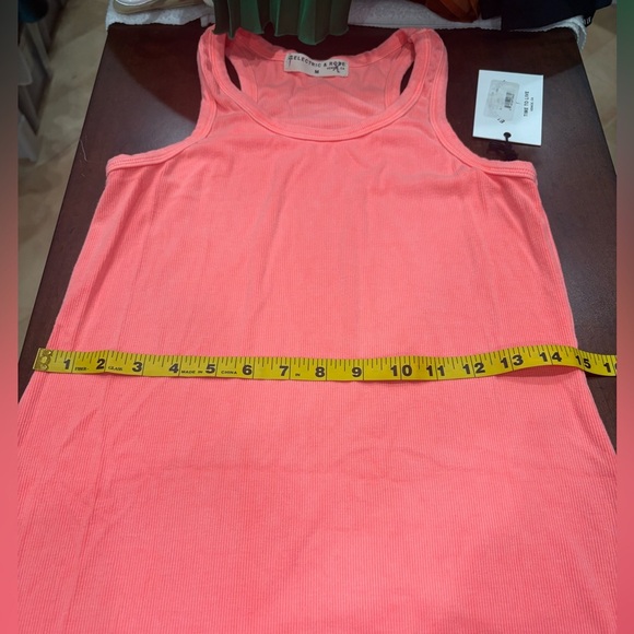 NWT Electric & Rose- Racer Back Ribbed tank Dress in Neon Pink. Size M. - Picture 5 of 6
